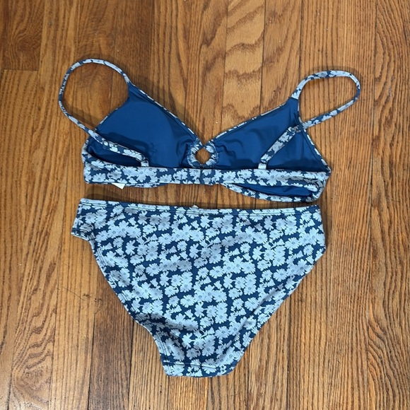 Andie Bikini Set Bonita Top Bikini Bottom Denim Floral size Small NWOT - Picture 8 of 9